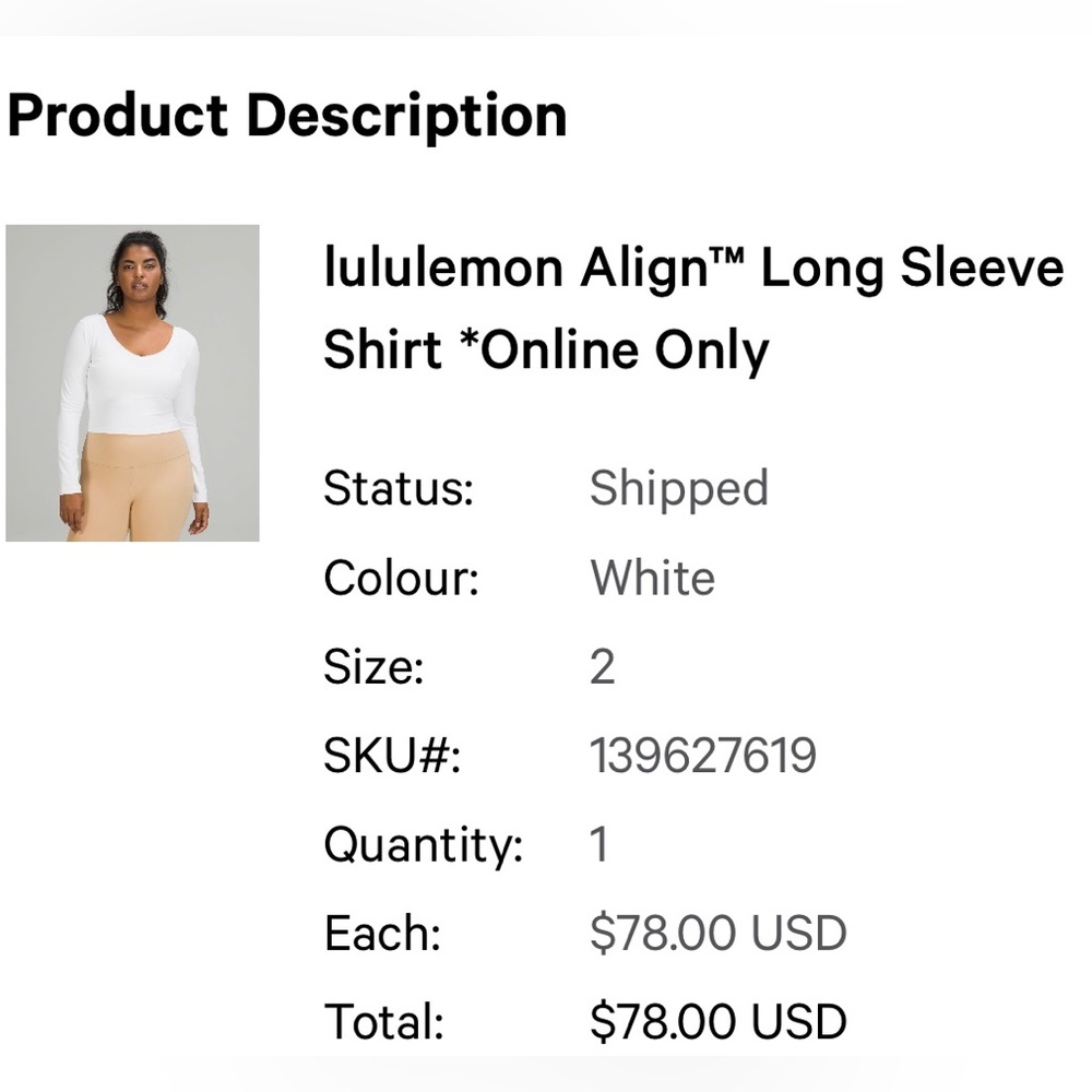 Lululemon Align long sleeve top